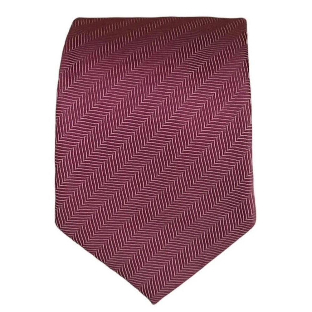 THOMAS PINK Purple Herringbone Silk Tie ENGLAND 60"/ 3.7" EC